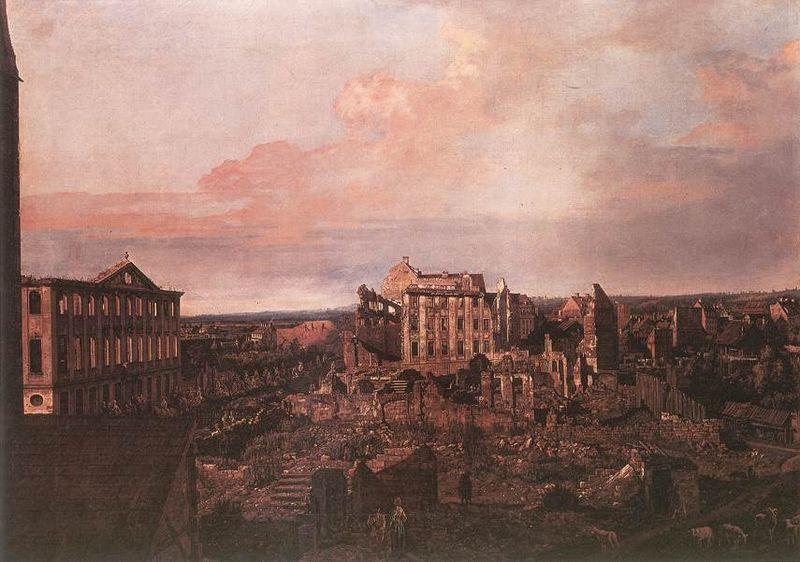 Bernardo Bellotto Ruines de la Pirnaische Vorstadt a Dresde oil painting picture